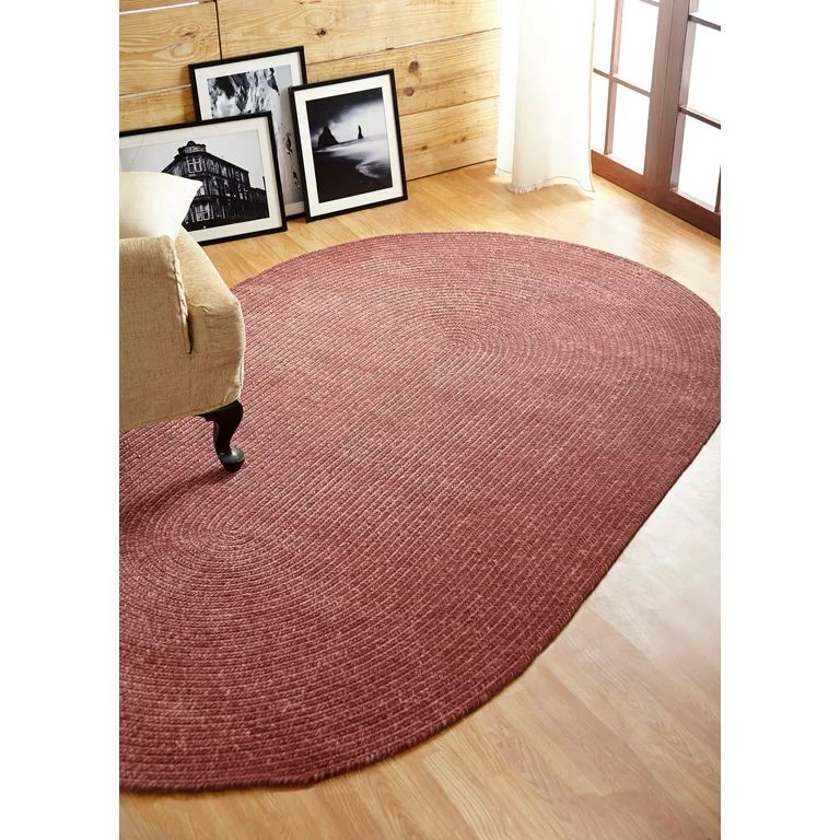Better Trends Chenille Solid Braid Reversible Indoor Area Utility Rug 100% Polyester, 42" x 66" O... | Walmart (US)
