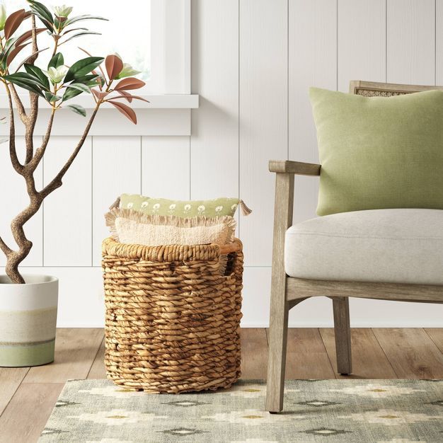 Round Woven Basket with Cut-Off Handle - Threshold™ | Target