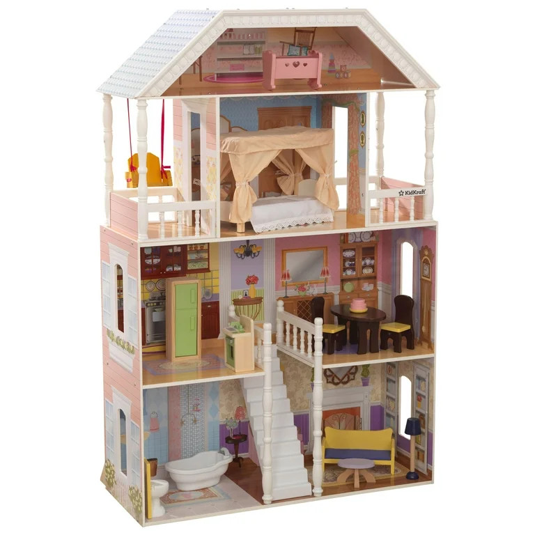 KidKraft Savannah Wooden Dollhouse with Porch Swing and 14 Accessories, Ages 3 and up | Walmart (US)