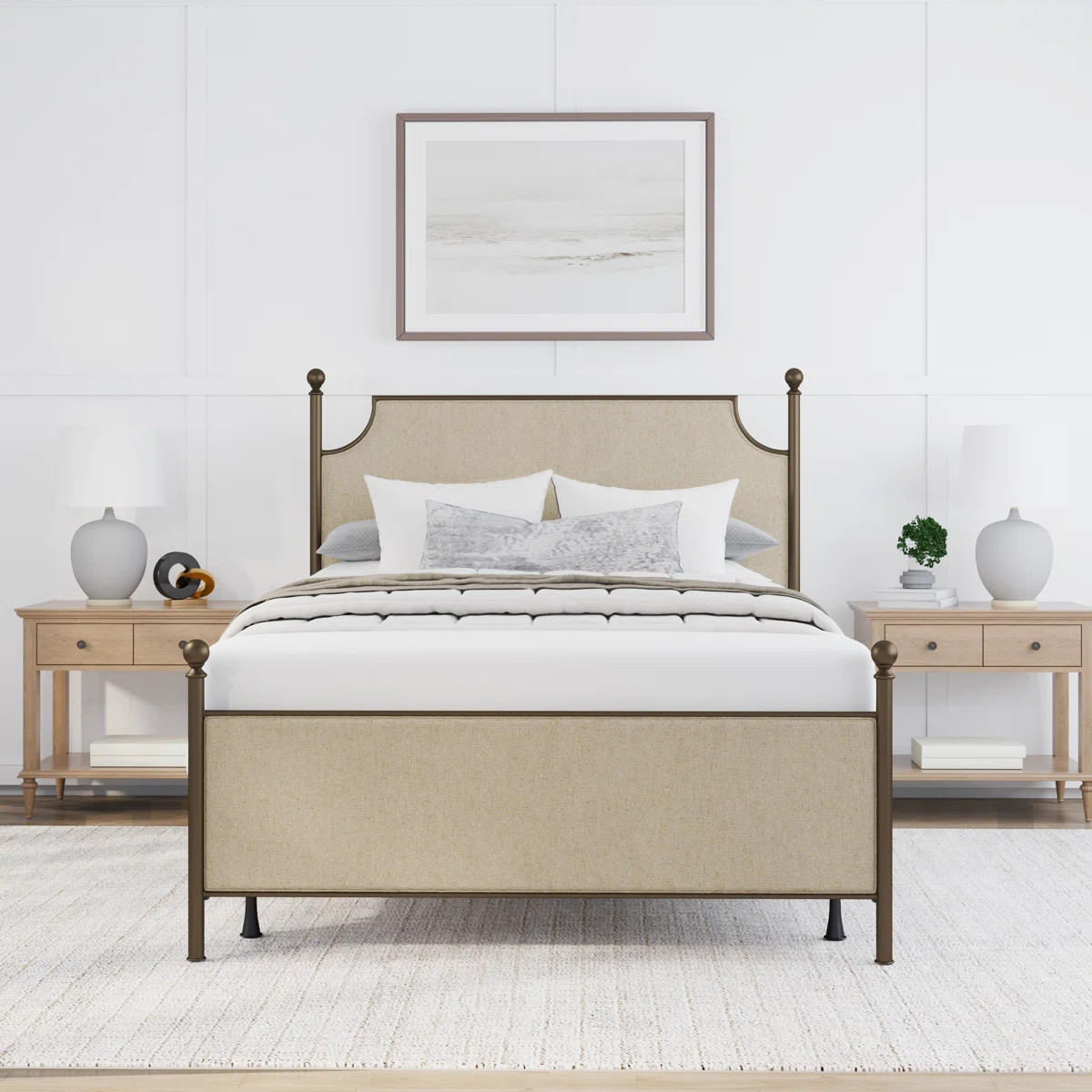 Olague Upholstered Metal Standard Bed | Wayfair North America