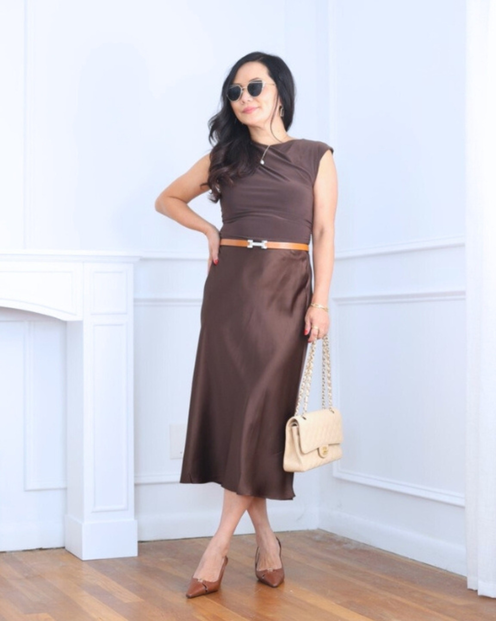 Wearing a ruched top from Aritzia with a silk skirt from Quince — soft, feminine, and effortlessly chic. I’m 5’2, wearing size XS.

#LTKOver40 #LTKPetite #LTKStyleTip