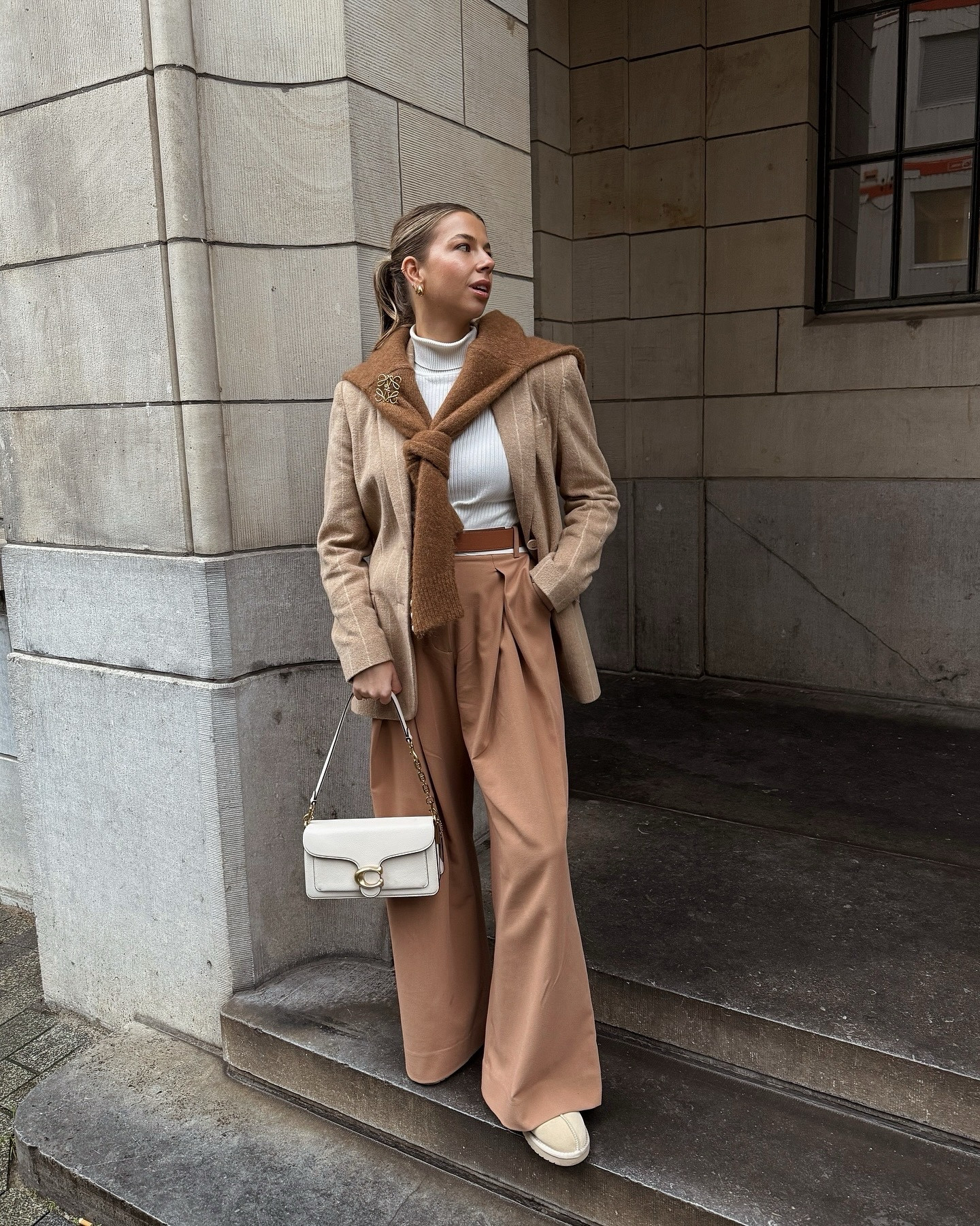 Layering up my favourite colours for winter 🤎🤍

Brown outfit, camel outfit, Josh V, Coach bag, Loewe accessories, Loewe brooch, Loewe belt, reversible belt, winter outfit, winter fashion, wool blazerr

#LTKeurope #LTKstyletip #LTKwinter