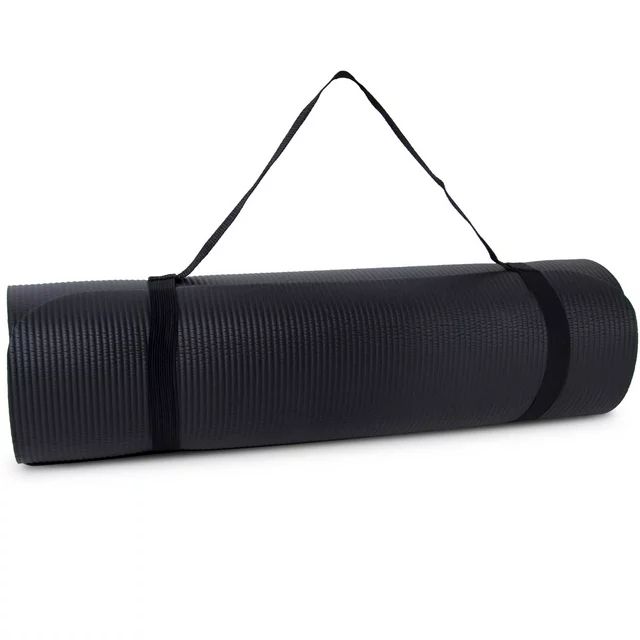 Tone Fitness NBR High Density Yoga Exercise Mat with Carry Strap, Black - Walmart.com | Walmart (US)
