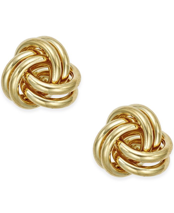 Macy's Love Knot Stud Earrings in 10k Gold & Reviews - Earrings - Jewelry & Watches - Macy's | Macys (US)