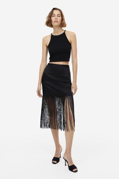 Ribbed crop top - Black - Ladies | H&M GB | H&M (UK, MY, IN, SG, PH, TW, HK)