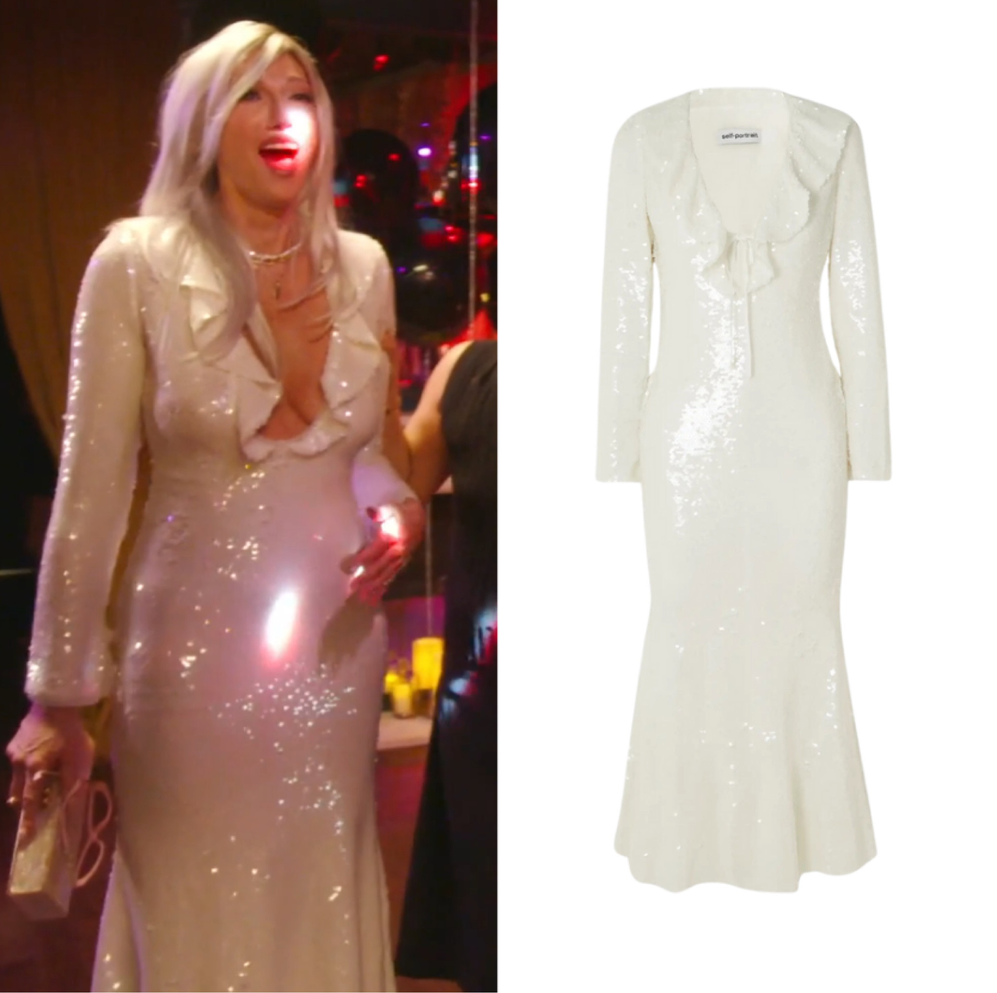 Jenna Lyons’ White Sequin Ruffle Dress 