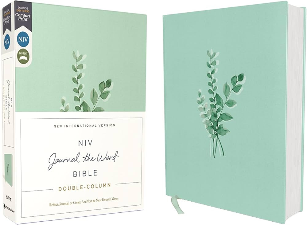 NIV, Journal the Word Bible (Perfect for Note-Taking), Double-Column, Cloth over Board, Teal, Red... | Amazon (US)