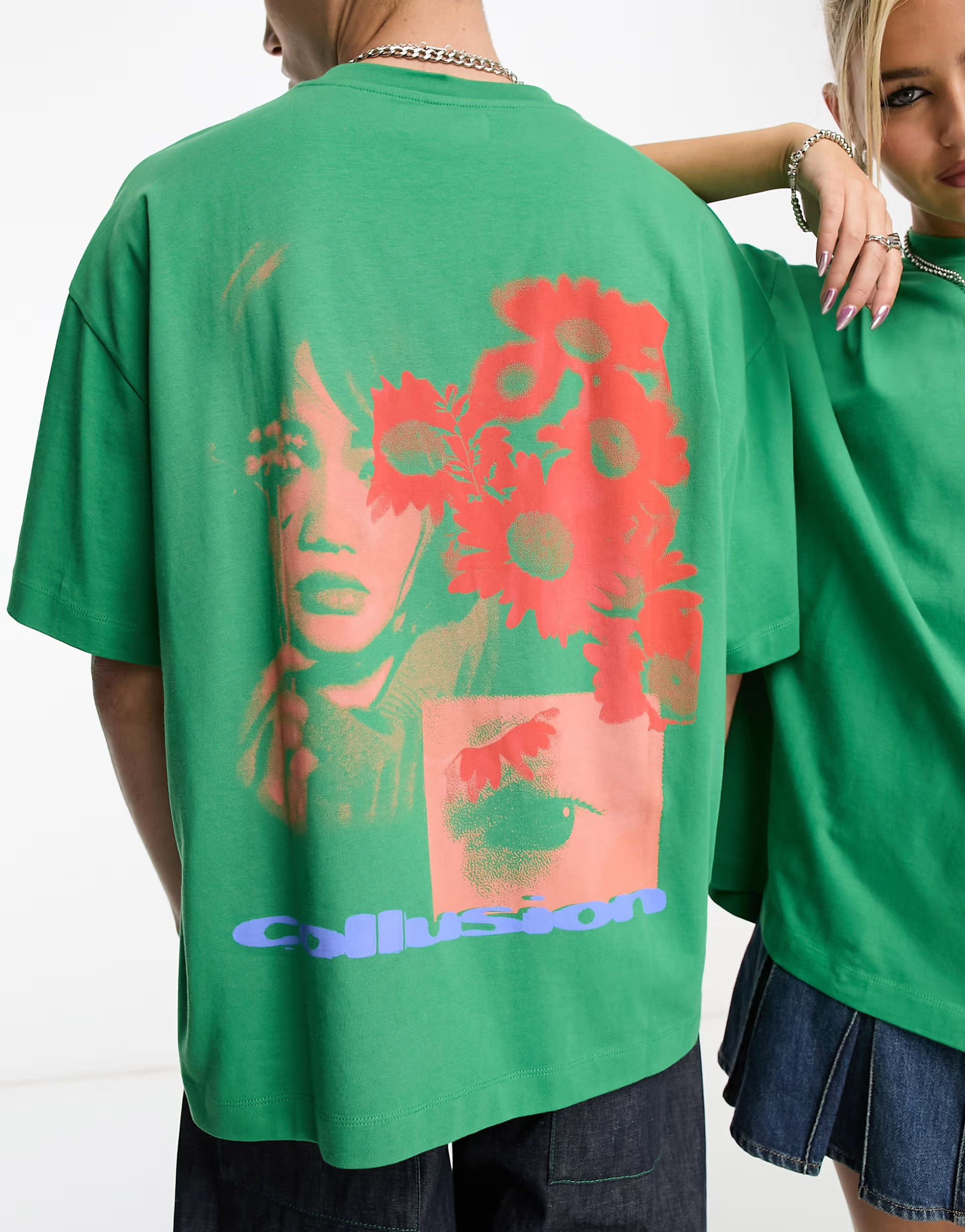 COLLUSION Unisex photographic t-shirt in green | ASOS (Global)