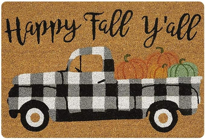 Babrukda Happy Fall Y'all Pumpkin Farm Harvest Design Thin Door Mat Halloween Decorative Entry An... | Amazon (US)