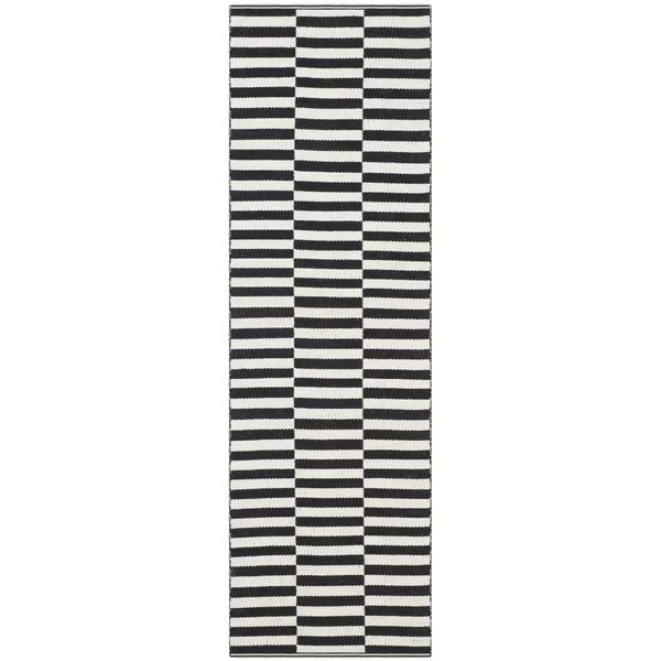 Orwell Striped Handmade Handwoven Cotton Area Rug in Ivory/Black | Wayfair North America
