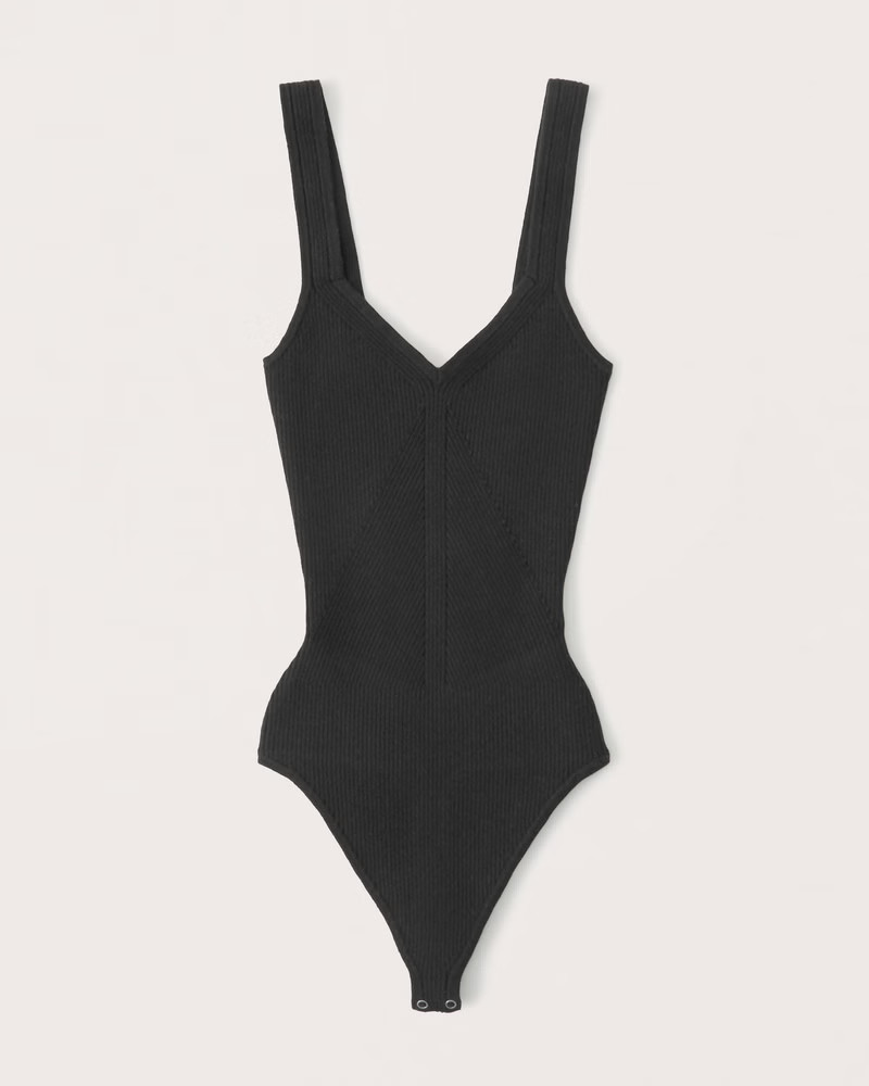 Elevated Knit V-Neck Bodysuit | Abercrombie & Fitch (US)
