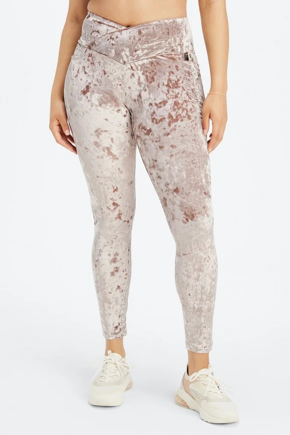 Crushed Velour Crossover Legging | Fabletics - North America