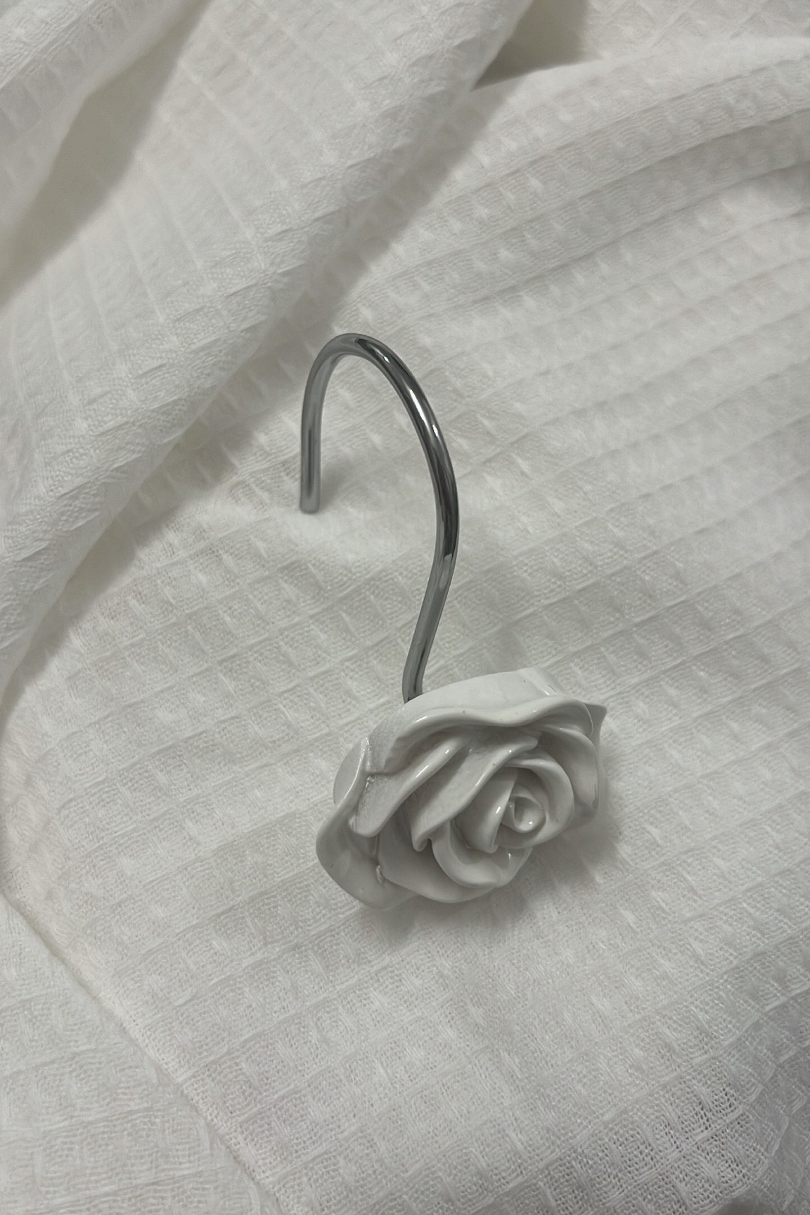 White bathroom accessories / shower curtain / shower hooks / bathroom design / apartment design / apartment styling / small space styling / modern home / modern bathroom / floral home decor 

#LTKhome #LTKstyletip #LTKunder50