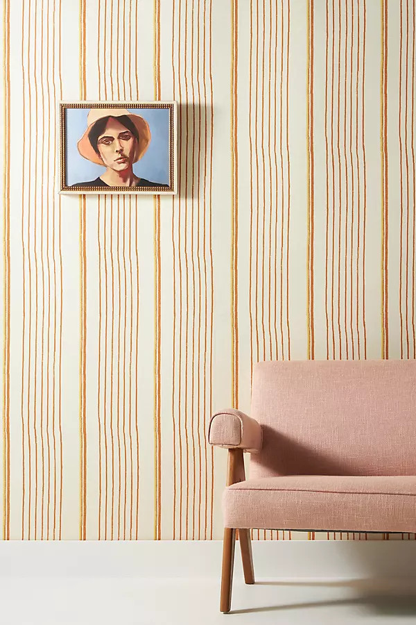 Stripe Grasscloth Wallpaper | Anthropologie (US)