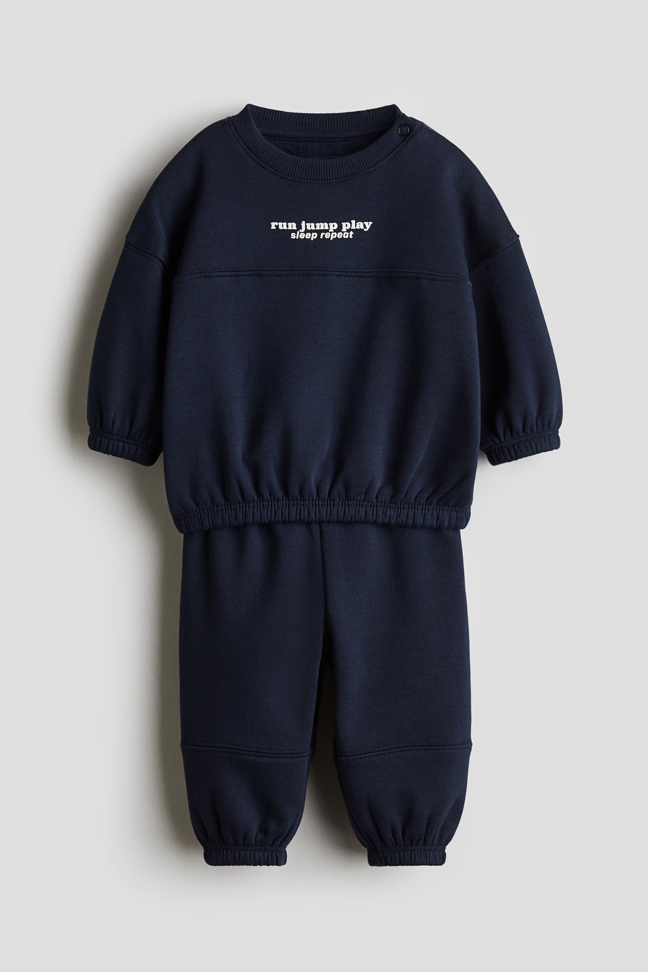 2-Piece Brushed-Inside Sweatsuit - Navy blue - Kids | H&M US | H&M (US + CA)