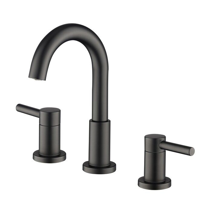 allen + roth Harlow Matte Black 2-Handle Widespread WaterSense Bathroom Sink Faucet with Drain Lo... | Lowe's