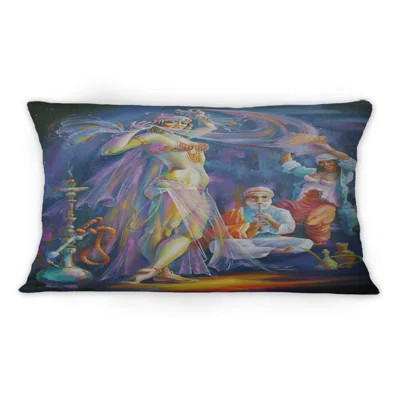 Belly Dance Perfomance With Shisha Pipe - Vintage Printed Throw Pillow 1 | Wayfair North America