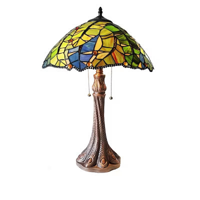Chloe Lighting Monster-Leaf Floral 2-Light Tiffany-Style Table Lamp | Target