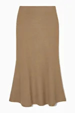 JUPE LONGUE ÉVASÉE LAINE MÉRINOS - BEIGE FONCÉ - Skirts - COS | COS (EU)