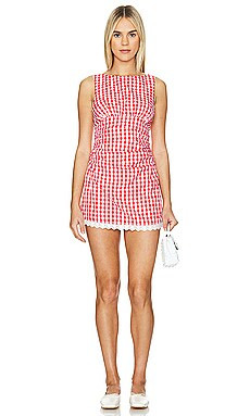 MAJORELLE Peggy Mini Dress in Red & White Check from Revolve.com | Revolve Clothing (Global)
