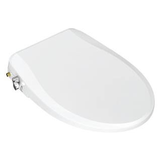 BEMIS Removable Non-Electric Slow Close Plastic Bidet Seat for Elongated Toilets in White with Du... | The Home Depot