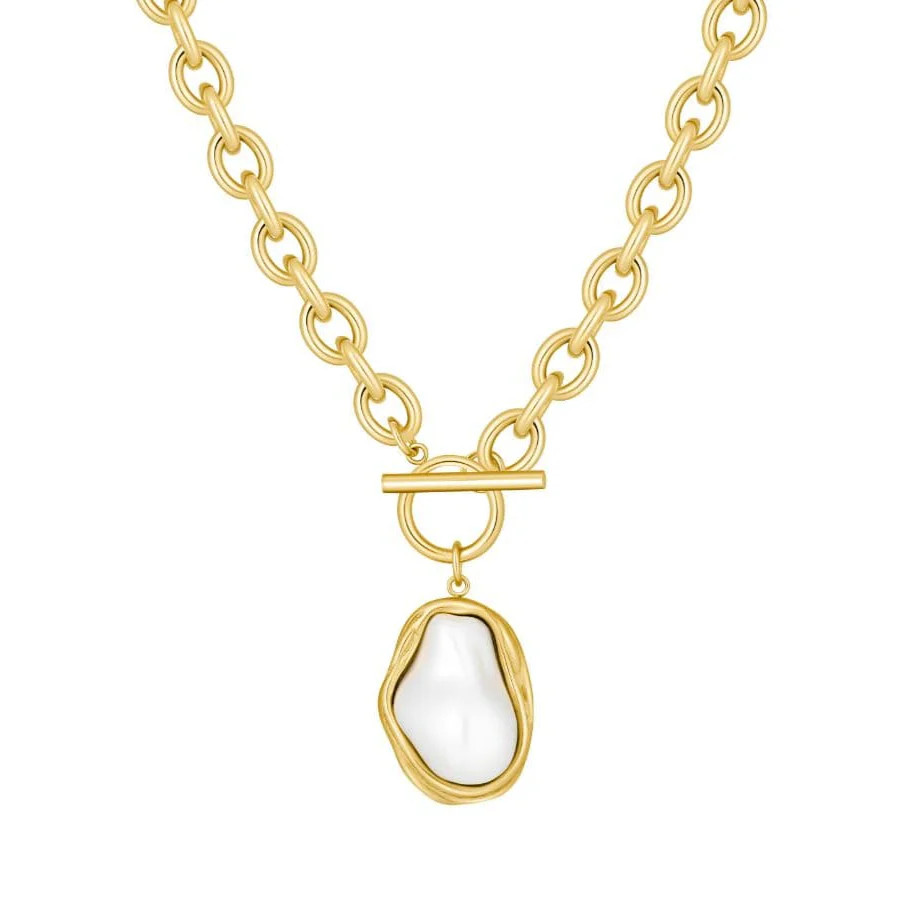 Laurel Pearl TBar Necklace | Bohomoon UK