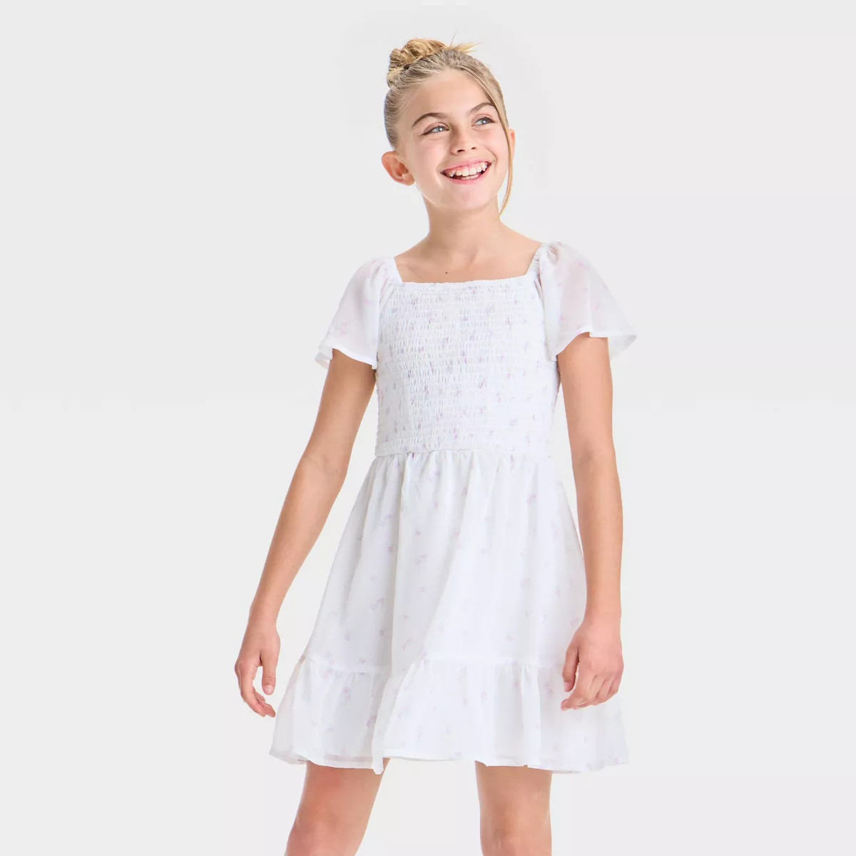 Girls' Short Sleeve Chiffon Dress - Cat & Jack™ | Target