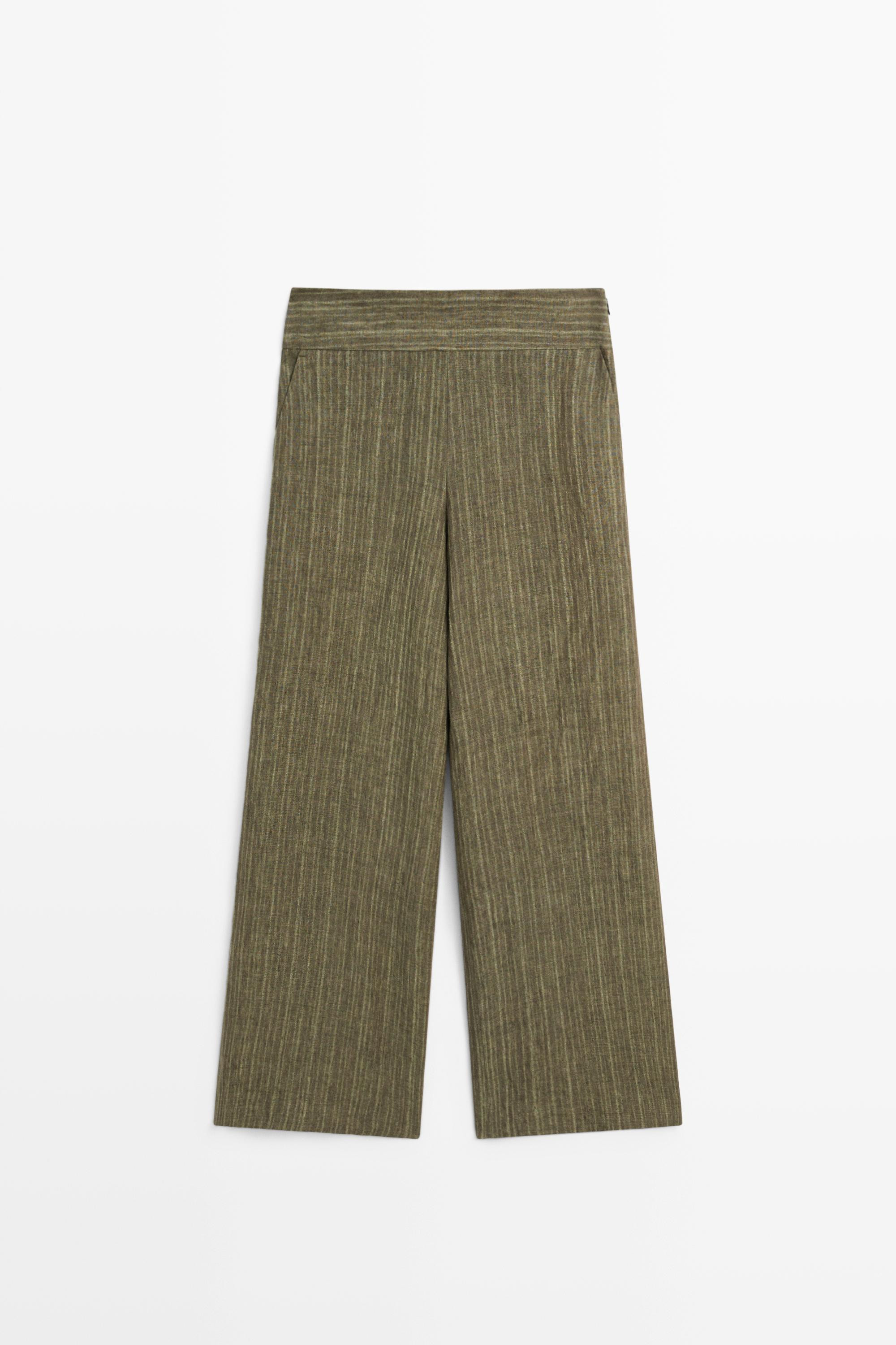 TOTAL LOOK LINEN TROUSERS WITH CORSET BELT DETAIL | Massimo Dutti UK