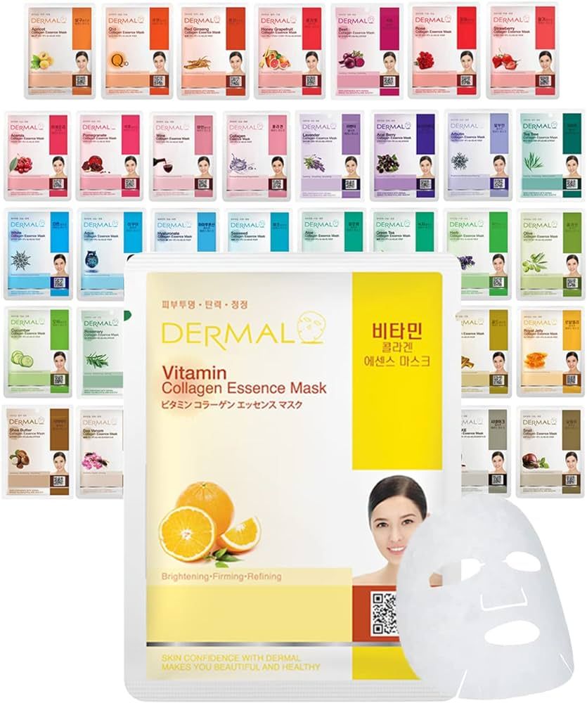 DERMAL 39 Combo Pack Collagen Essence Full Face Facial Mask Sheet - The Ultimate Supreme Collecti... | Amazon (US)