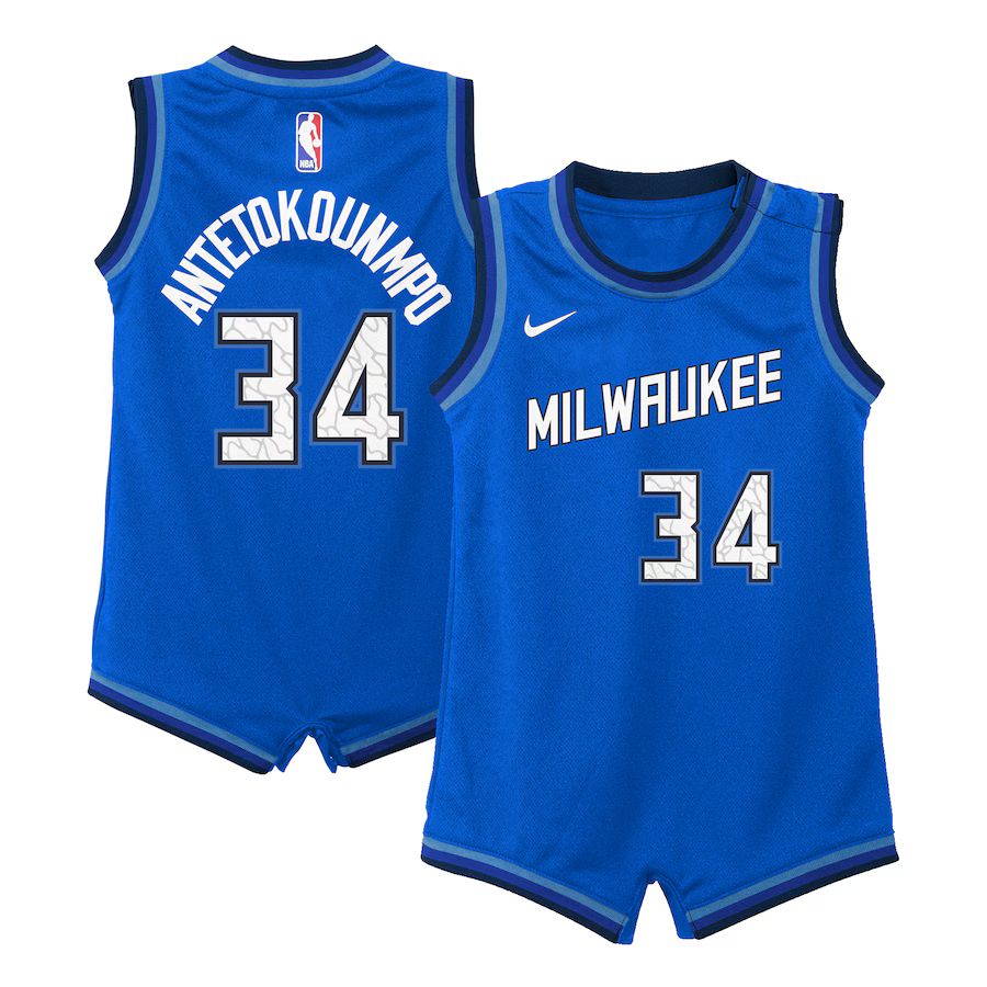 Giannis Antetokounmpo Milwaukee Bucks Nike Infant City Edition Player Bodysuit - Royal | Lids