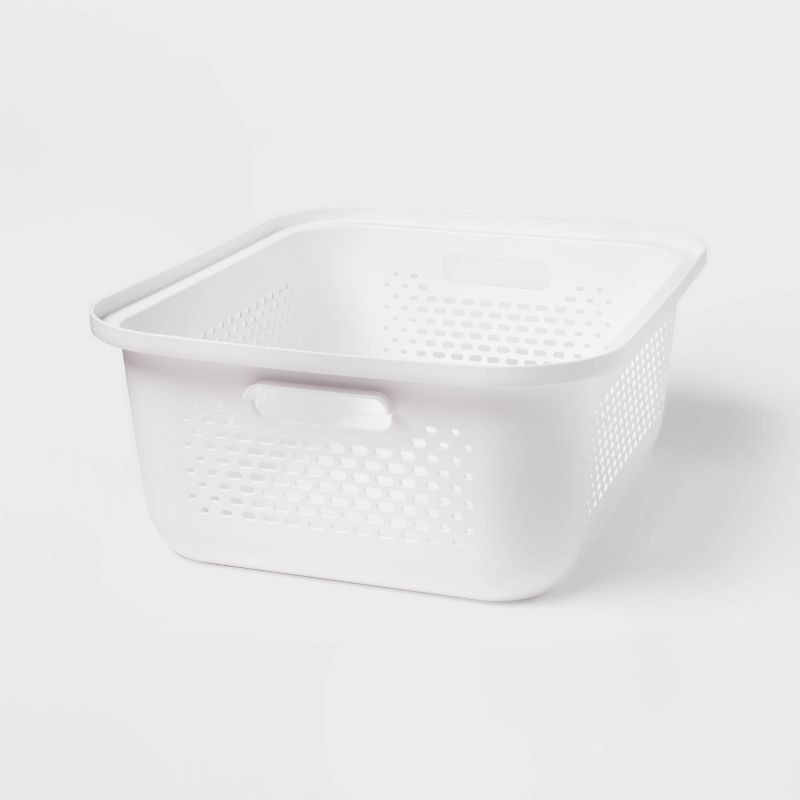 Small Decorative Plastic Bin with Cutout Handles - Brightroom™ | Target
