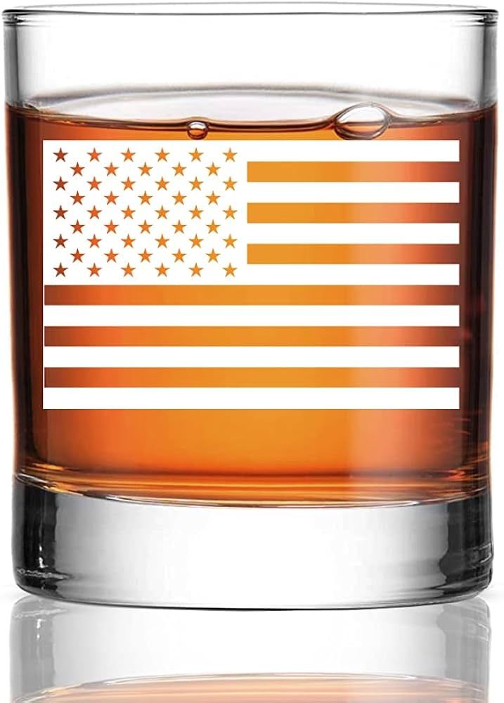 Perfectinsoy American Flag Whiskey Glass, Perfect Glass as a Christmas Present, Veterans Day, Fat... | Amazon (US)