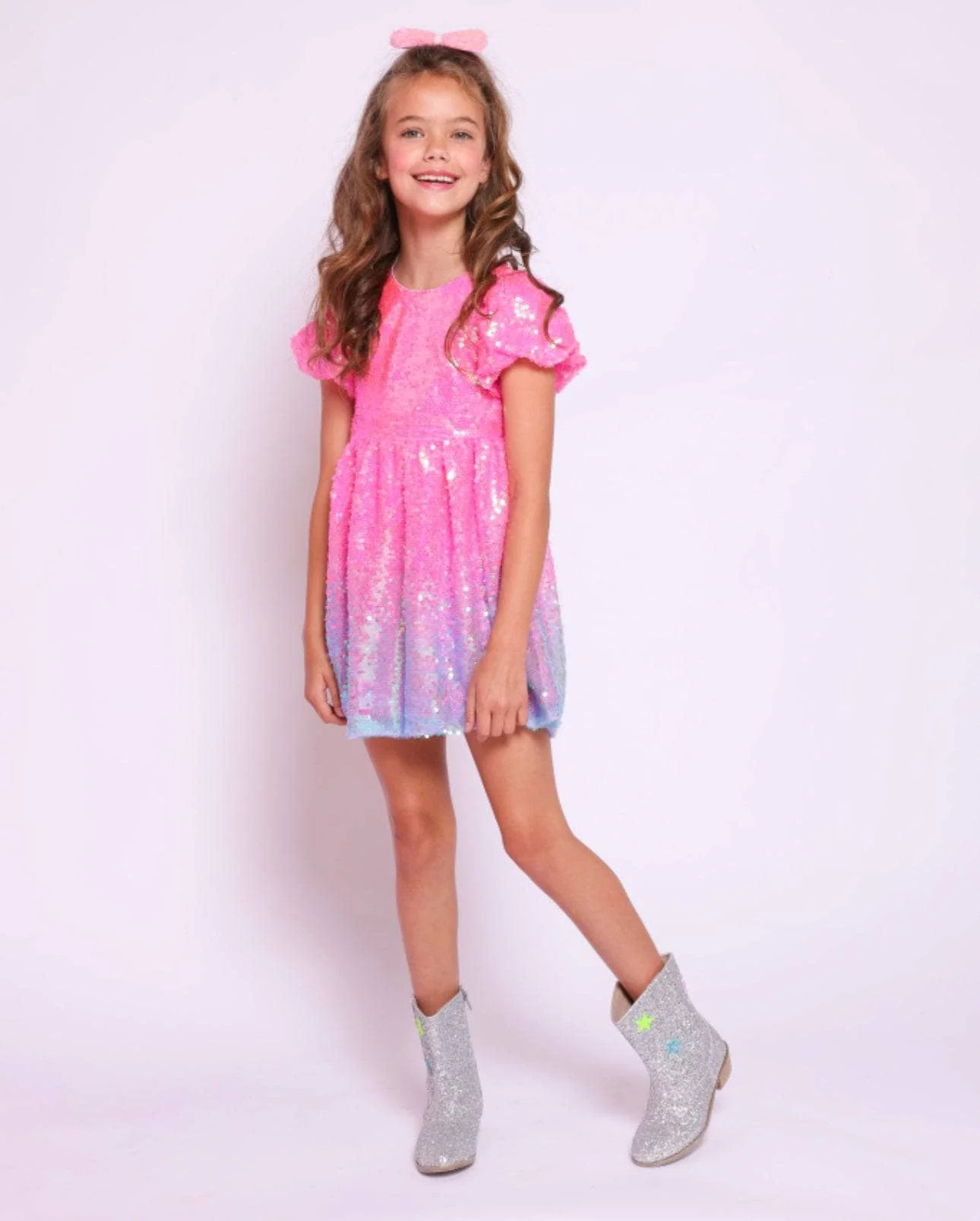Bubble Gum Shimmer Sequin Dress | Lola + The Boys