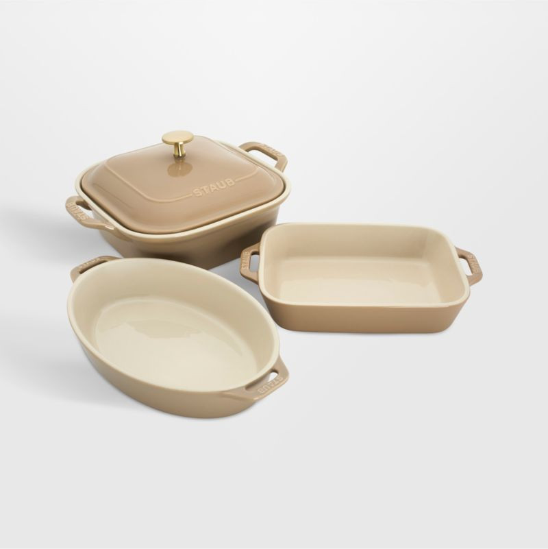 Staub Sesame 4-Piece Baking Dish Set + Reviews | Crate & Barrel | Crate & Barrel