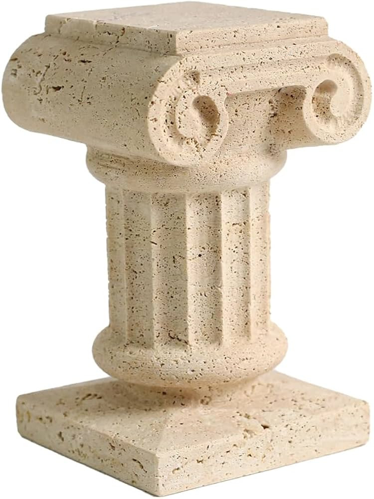 DUANYAN Travertine Roman Pillar Statues Small Sculpture Decor for Coffe Table, Decorative Pillar ... | Amazon (US)