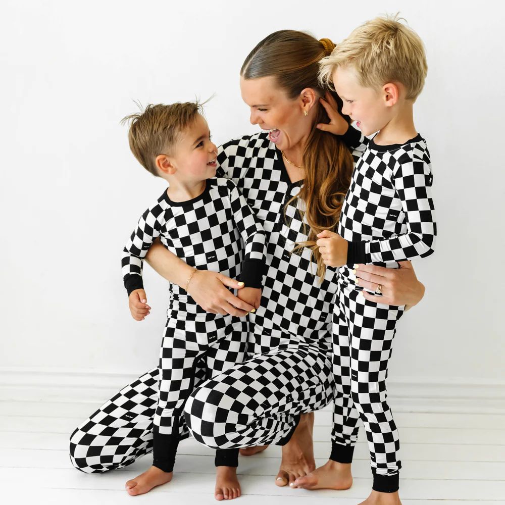 Cool Checks Two-Piece Bamboo Viscose Pajama Set | Little Sleepies