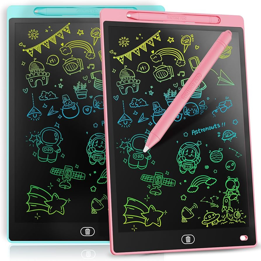 [2 Pack] Genialba LCD Writing Tablet 10-Inch Colorful Doodle Board, Toddler Learning Educational ... | Amazon (US)
