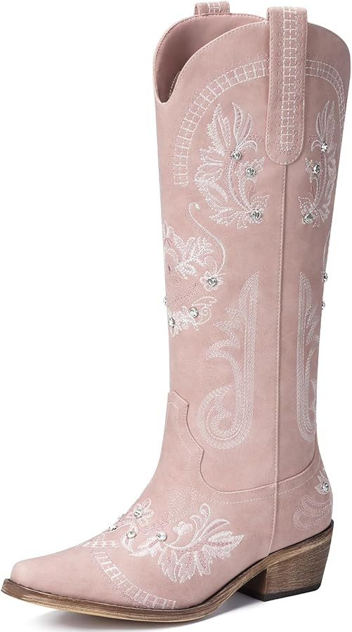 Lumeheel Cowboy Boots for Women - Knee High Western Cowgirl Boots, Sparkly Rhinestone Retro Count... | Amazon (US)