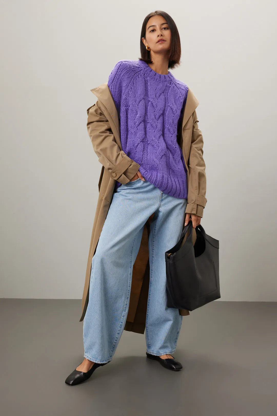 Purple Chunky Sweater | Rent the Runway