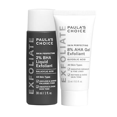 Paula's Choice SKIN PERFECTING 8% AHA Gel Exfoliant & 2% BHA Liquid Travel Duo, Facial Exfoliants... | Amazon (US)
