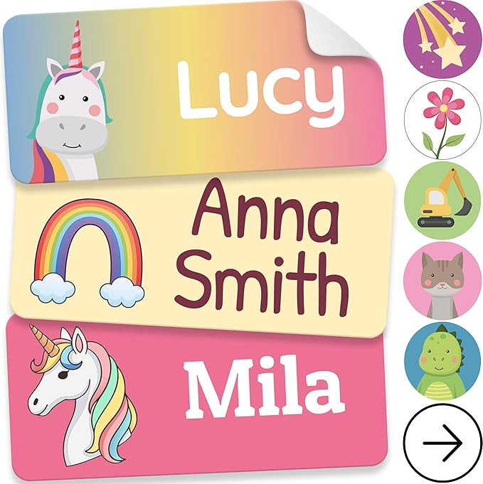 Personalized Name Labels for Kids (140 Labels) - Durable & Waterproof Custom Name Stickers for Cl... | Amazon (US)