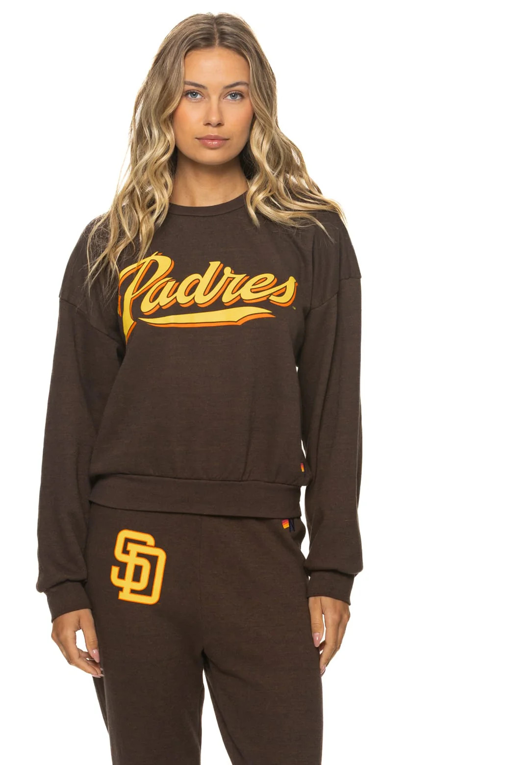 SAN DIEGO PADRES 2026 RELAXED CREW SWEATSHIRT - BROWN | Aviator Nation
