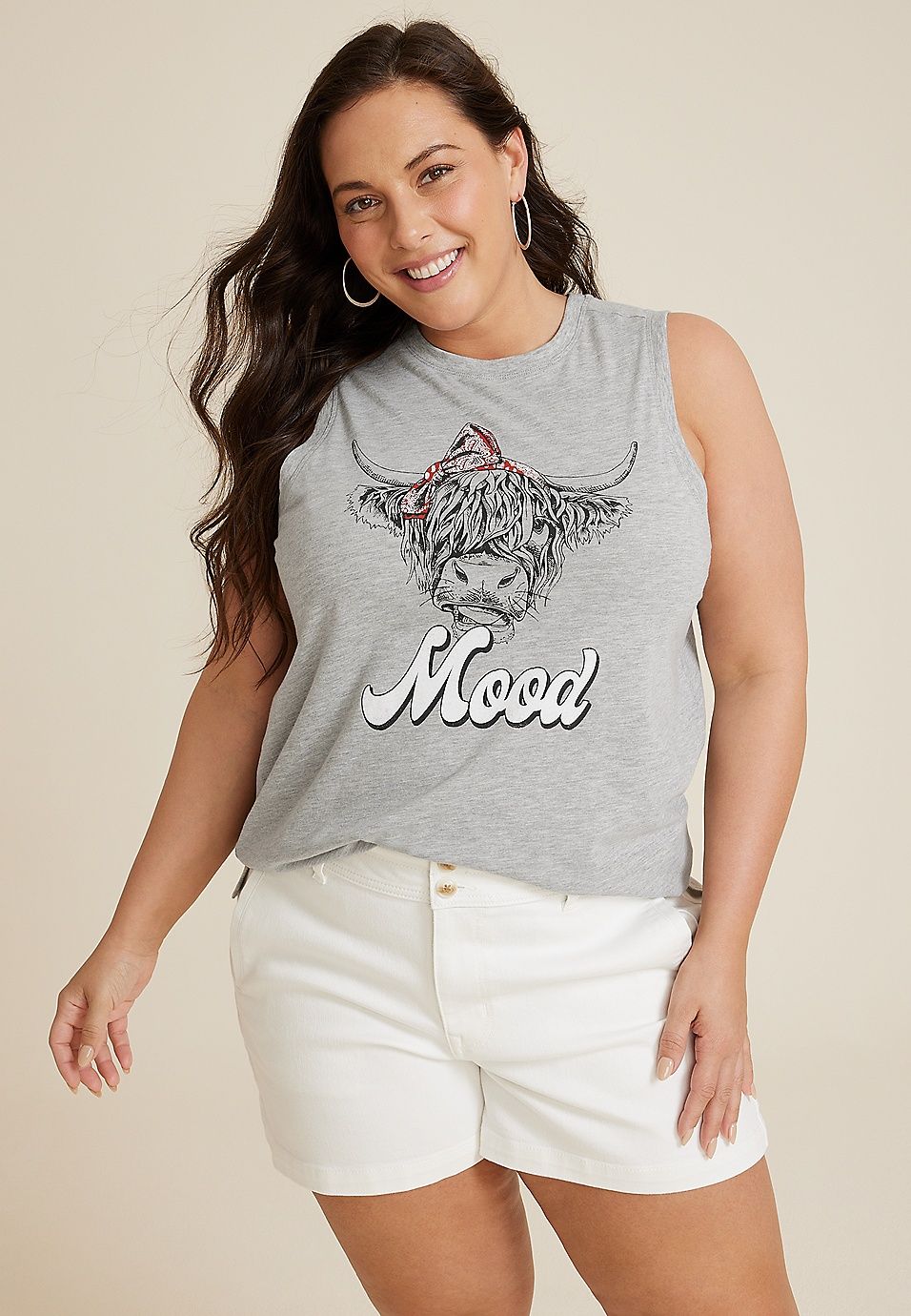 Plus Size Americana Sunseeker Mood Graphic Tank Top | Maurices