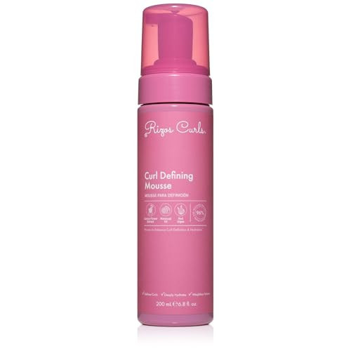 Rizos Curls Curl Defining Mousse, Hydrate & Define, Soft Hold for Volume & Definition, Frizz Free Shine with Coconut Water, Cactus Flower Extract & Maracuja Seed Oil, All Curl Patterns 2a - 4c, 6.8 oz | Amazon (US)