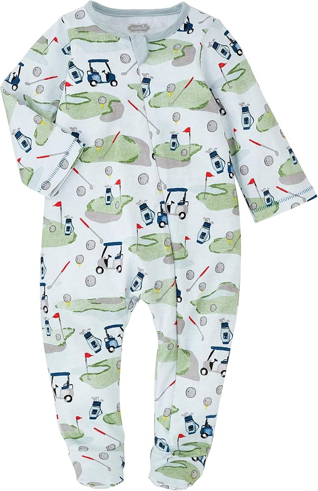 Mud Pie Baby Boys Golf Footed Sleeper, Blue, 0-3 Months | Amazon (US)