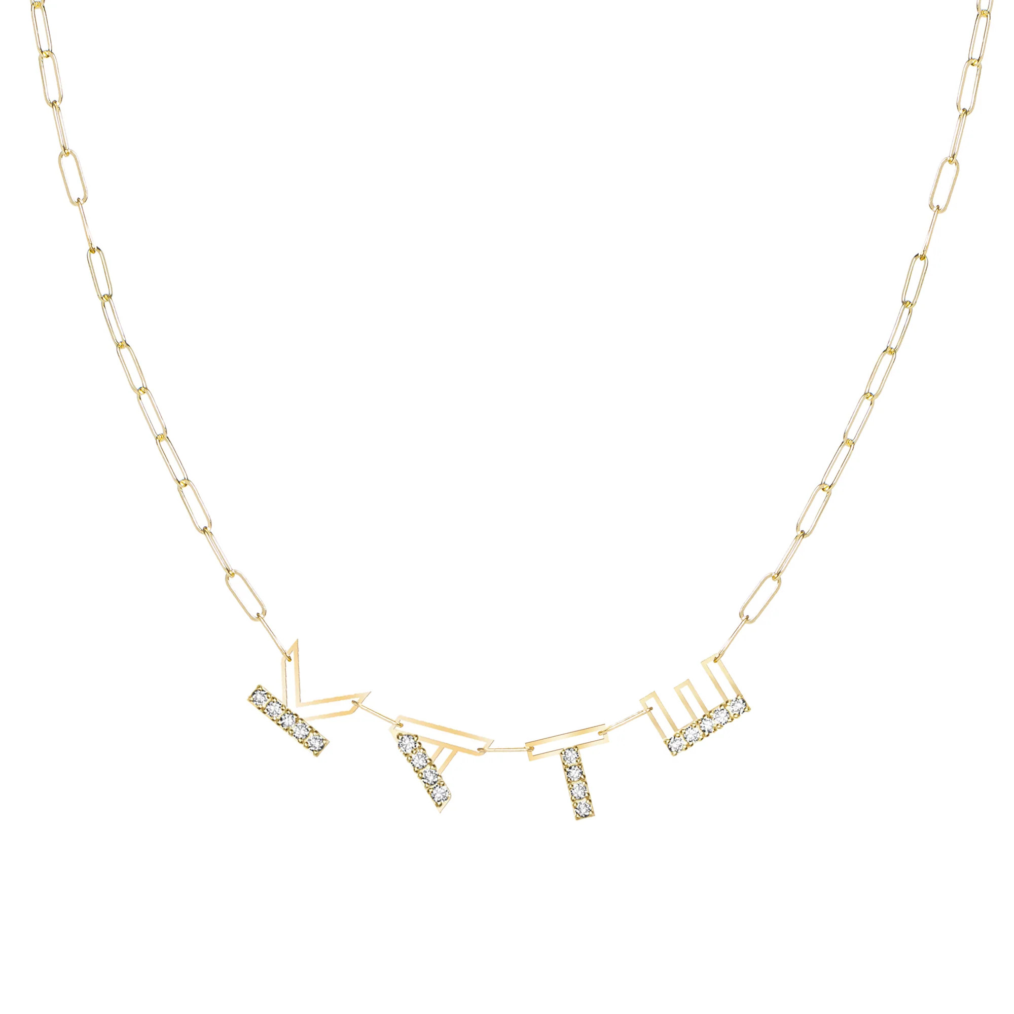 Diamond Chain Letter Necklace | K Kane Jewelry | K Kane (US)