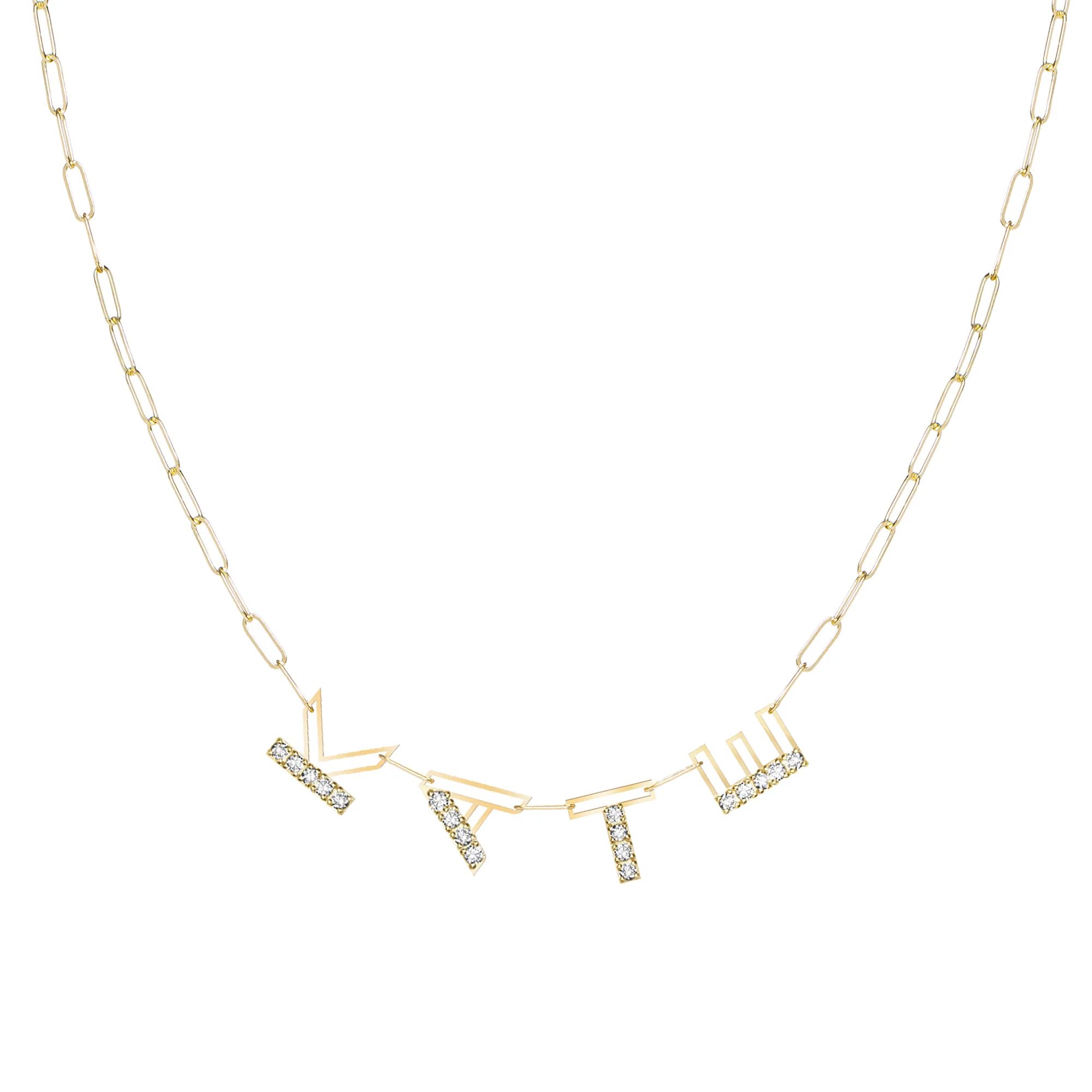 Diamond Chain Letter Necklace | K Kane Jewelry | K Kane (US)