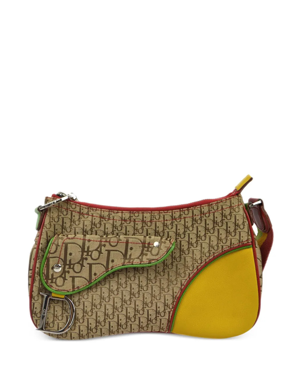 Christian Dior Pre-Owned 2004 Rasta-Color Trotter Saddle shoulder bag - Brown | Farfetch Global