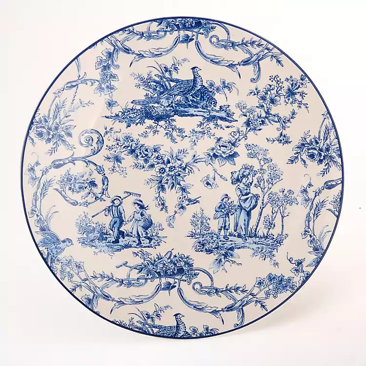 Round Blue Toile Salad Plate | Kirklands