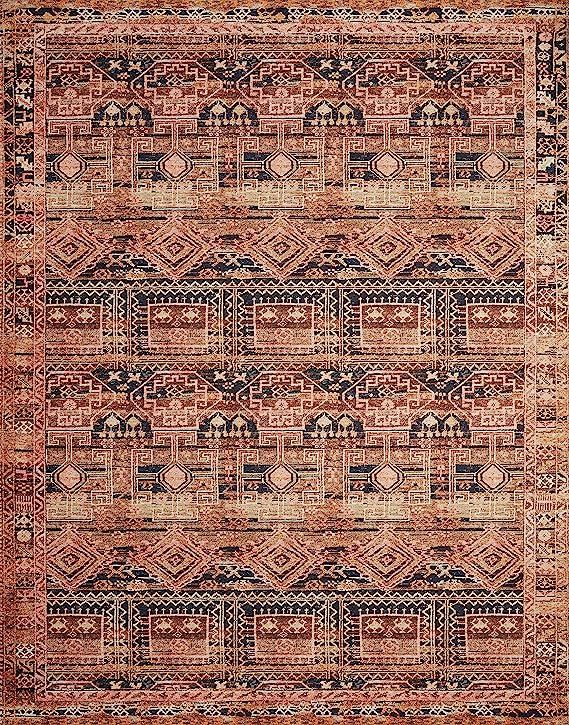 Loloi II Layla Collection LAY-14 Mocha / Blush, Traditional Area Rug, 7'-6" x 9'-6" | Amazon (US)